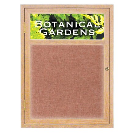 United Visual Products Open Faced Traditional Corkboard, 12x36" UV639A-SATIN-APRICOT